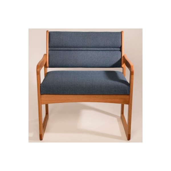 Wooden Mallet Bariatric Sled Base Chair - Light Oak/Burgundy Vinyl DWBA1-1LOVW - main